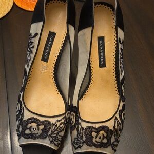 Caparros Black Floral Women's Shoes